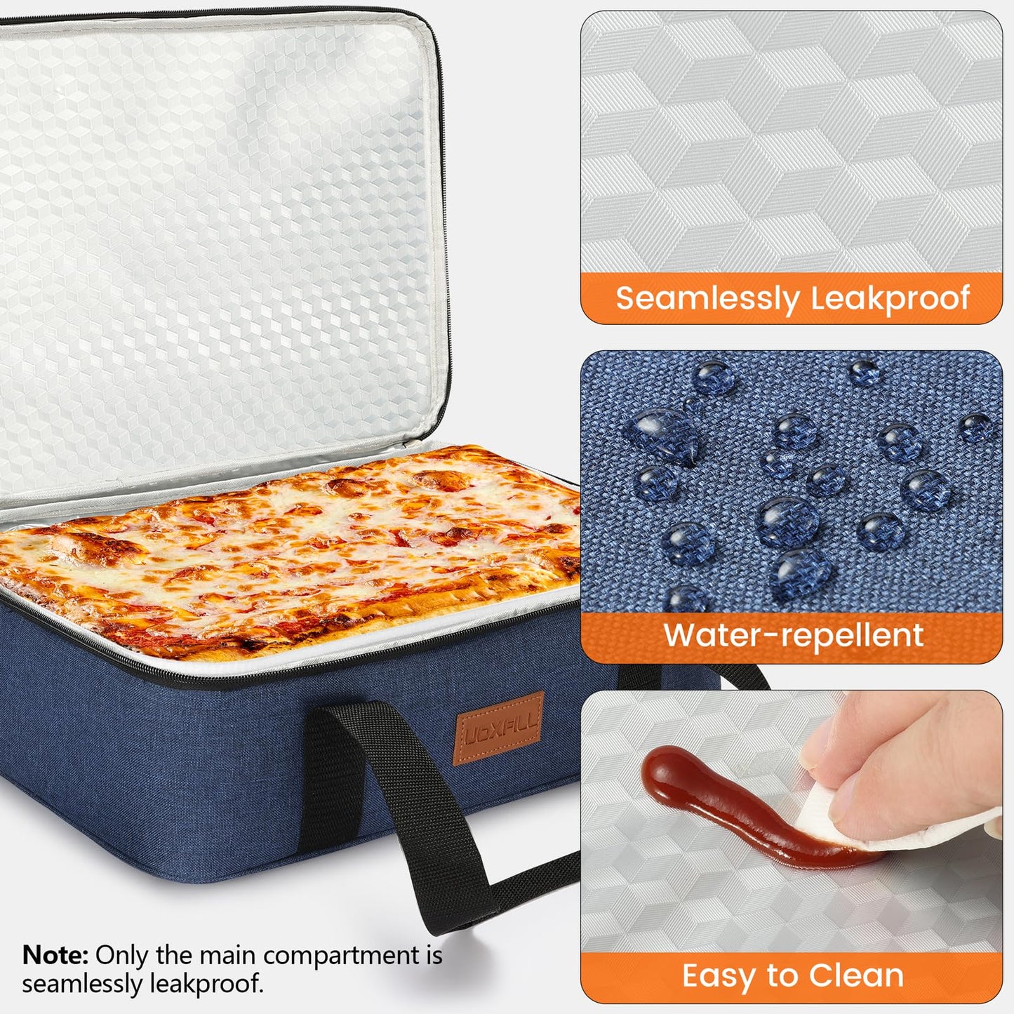 Food Warmer Electric Casserole Carrier - Lunch Bag for Adults for Car Truck, 12V/24V/110V, Thermos for hot Food for Potluck Cookouts Parties Picnic,Lasagna Lugger,Fits 9"x13" Baking Pan