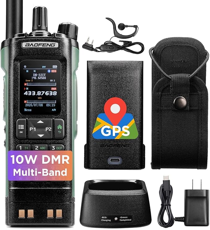 BAOFENG DM-32UV 10W DMR Radio with GPS & Digital APRS, Tier II Dual Band Ham Handheld Radio with UHF VHF Aviation FM Recei...