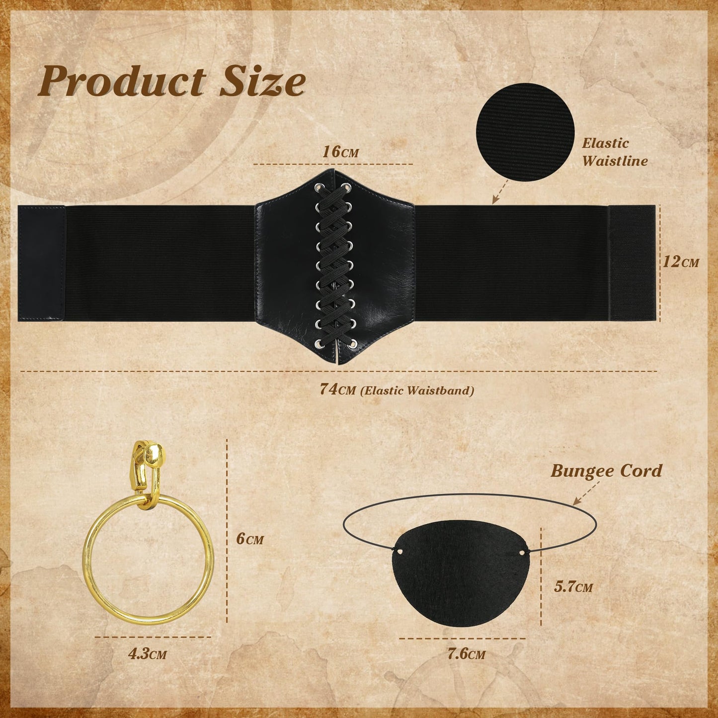 CICOCI Pirate Costume For Women With Accessories Renaissance Blouse Top Belt Headscarf Full Outfits Halloween Costume