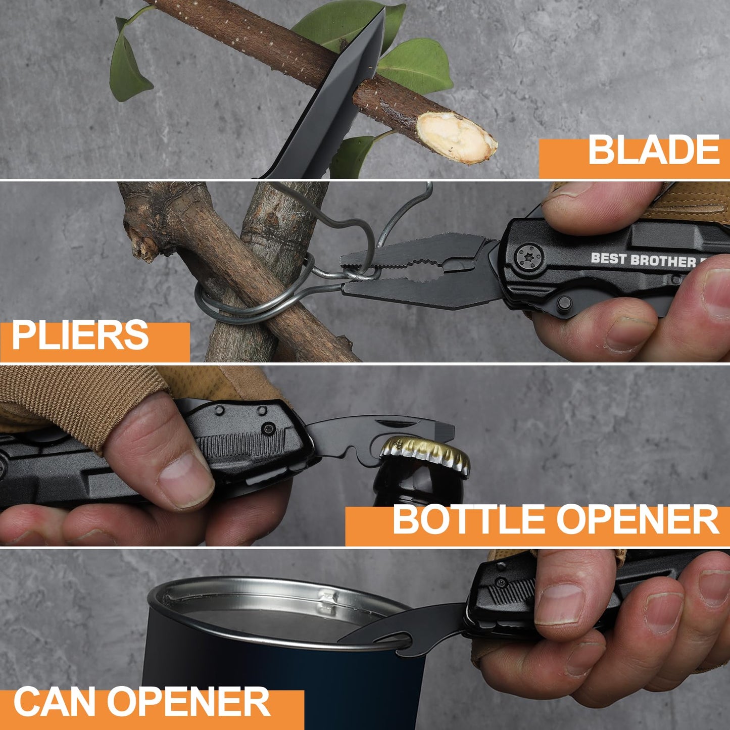 Gifts for Brother - Brother Gifts, “BEST BROTHER EVER” Brother Birthday Gifts - Brother Gifts from Sister, Christmas Brother Gifts - Multitool Knife for Brother, Fathers Day Brother Gift Ideas