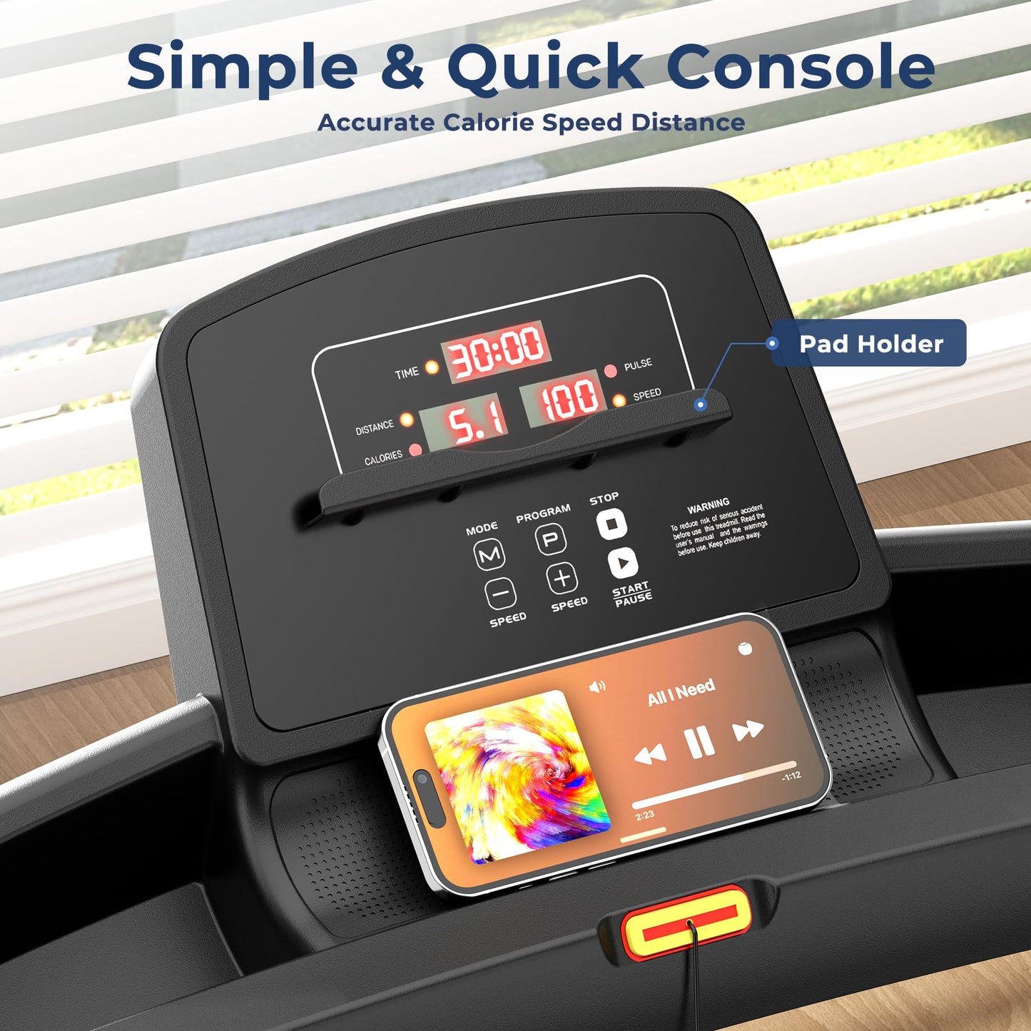 OMA Treadmills for Home Gym, 3.0HP 300lb Capacity, Foldable Treadmill with Incline Ajustable, Larger Deck Free 36 Preset Programs Walking Pad for Jogging Running Dog Treadmill, Model A…