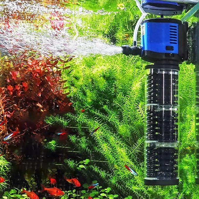 TARARIUM Fish Tank Filter Powerful 400GPH for 75-200 Gallon Large Aquarium Small Pond Fountain, Wave-Maker Submersible Wat...