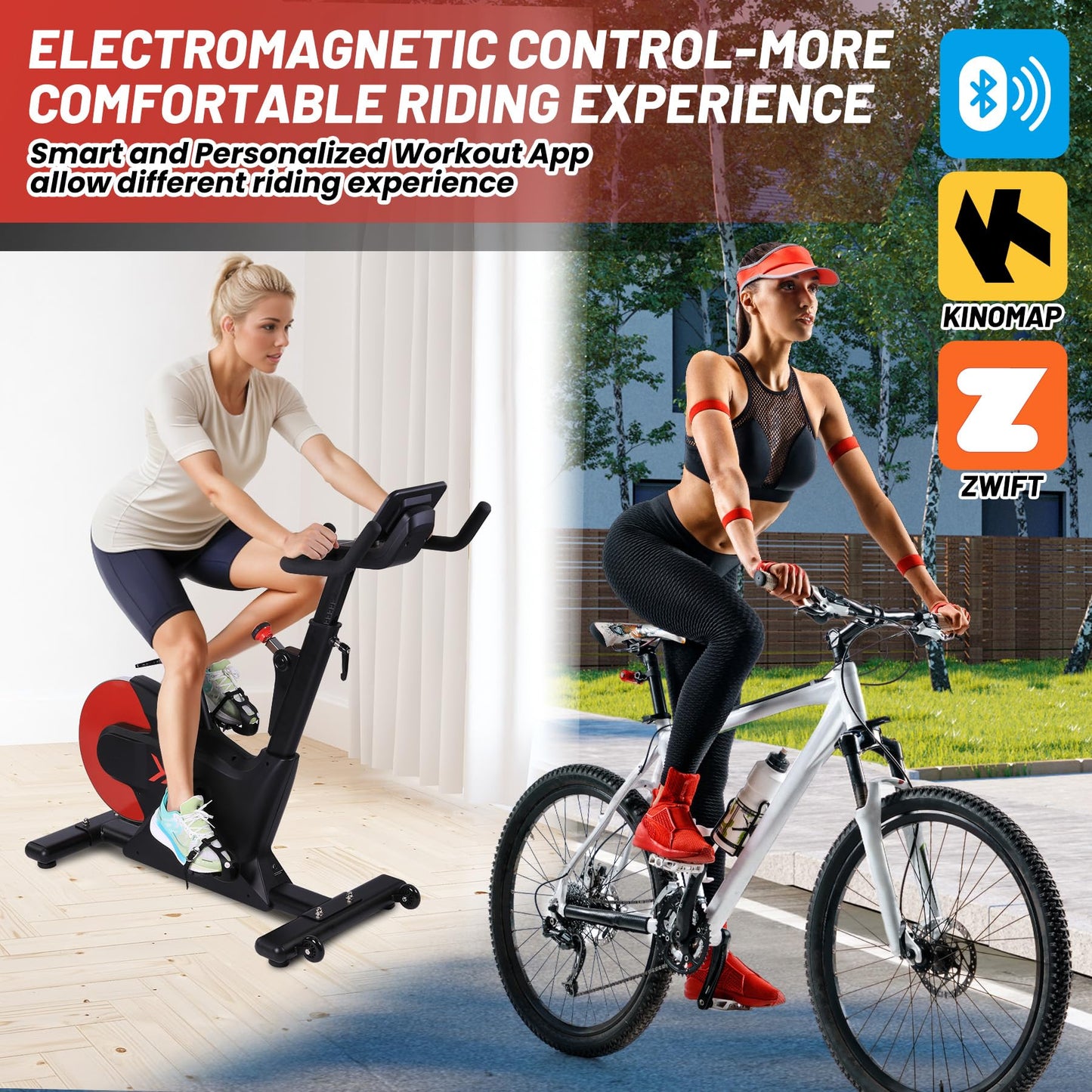 FusionCycle Pro Magnetic Exercise Bike - Smart Knob Resistance, Silent Belt Drive & App Connectivity for Home Cardio Workouts, Cycle Bike with Ipad Mount & Seat Cushion, Rear Flywheel