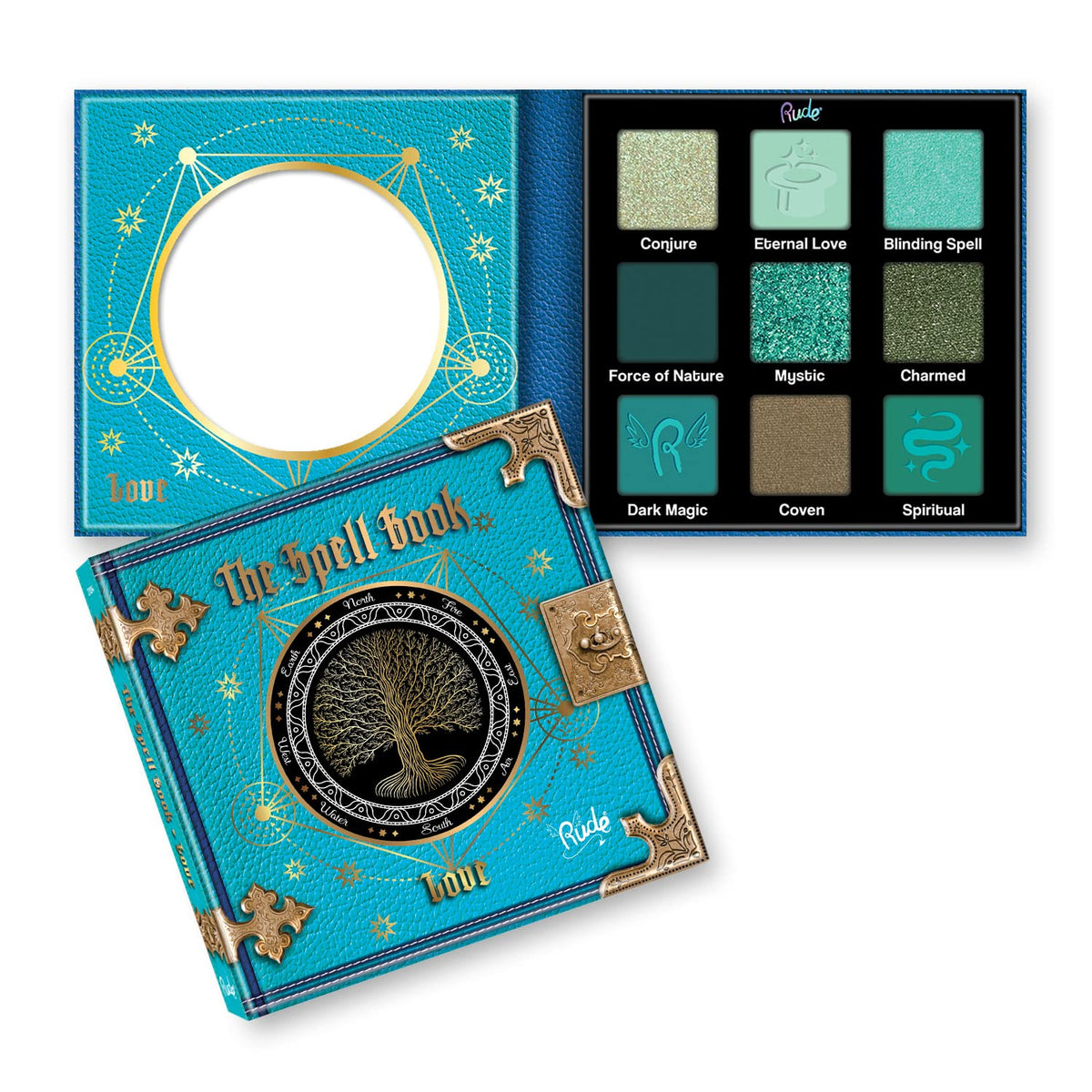 The Spell Book Palette - Love by Rude Cosmetics for Women - 0.38 oz Eye Shadow