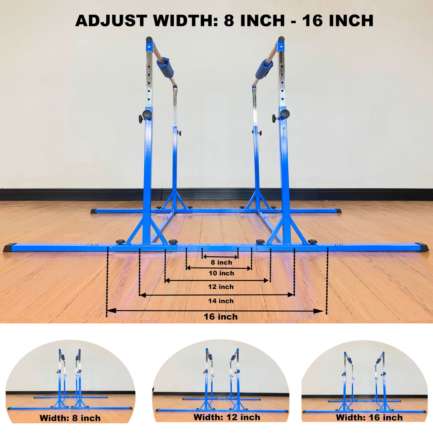 MARFULA Gymnastics Double Horizontal Bars 3Play Parallel Bars Uneven Bars Gymnastics Training Kip Bar with 304 Stainless Steel Regulating Arms & Fiberglass Rail for Indoor Outdoor Home Club Use