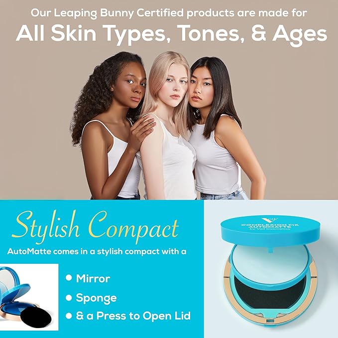 Veil Complexion Fix AutoMatte Mattifying Balm - Anti-Shine Translucent Powderless Makeup - Prime, Set, Mattify, Touch-Up & Remove Oil - Blur Pores & Fine Lines - Smooth Complexion - All Skin Types