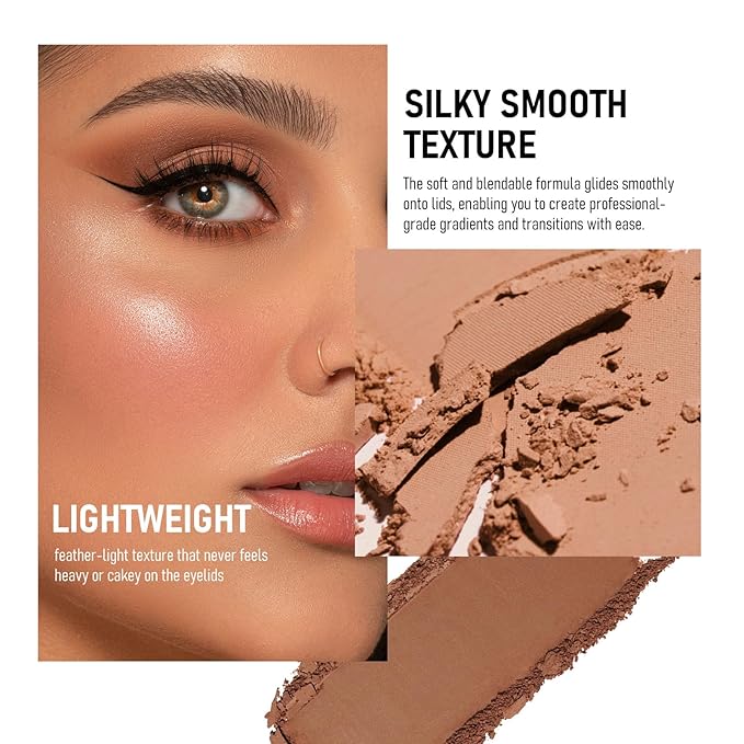 KYDA 2 Color Eyeshadow Palette, Taupe Brown and Matte Nude Eyeshadow Powder, Highly Pigment, Soft and Blendable Makeup for Daily Look -03