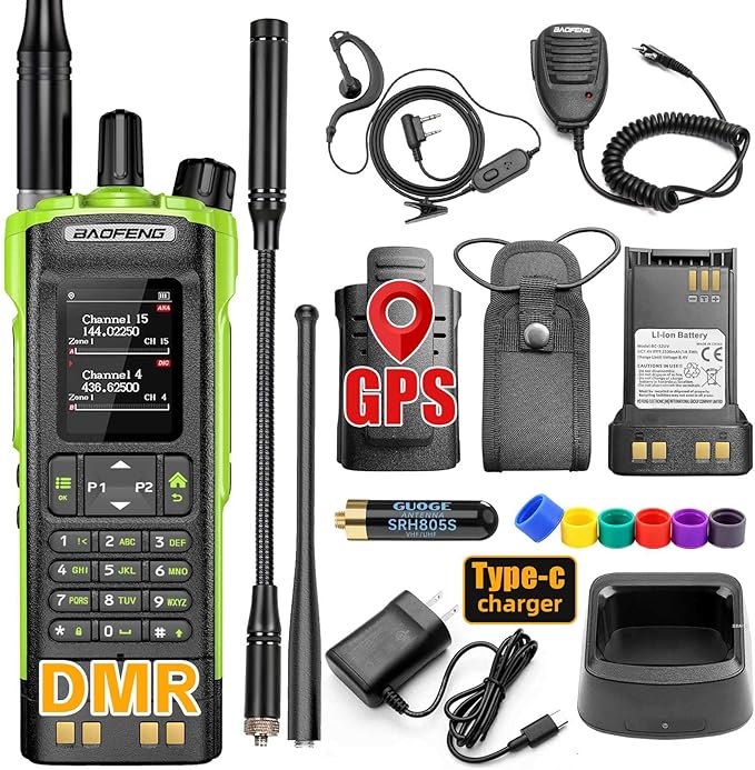 BAOFENG DM32 DM-32UV DMR Radio | Walkie Talkies Long Range | Digital Two-Way Radio | 10W High Power Ham Radio with GPS Pos...