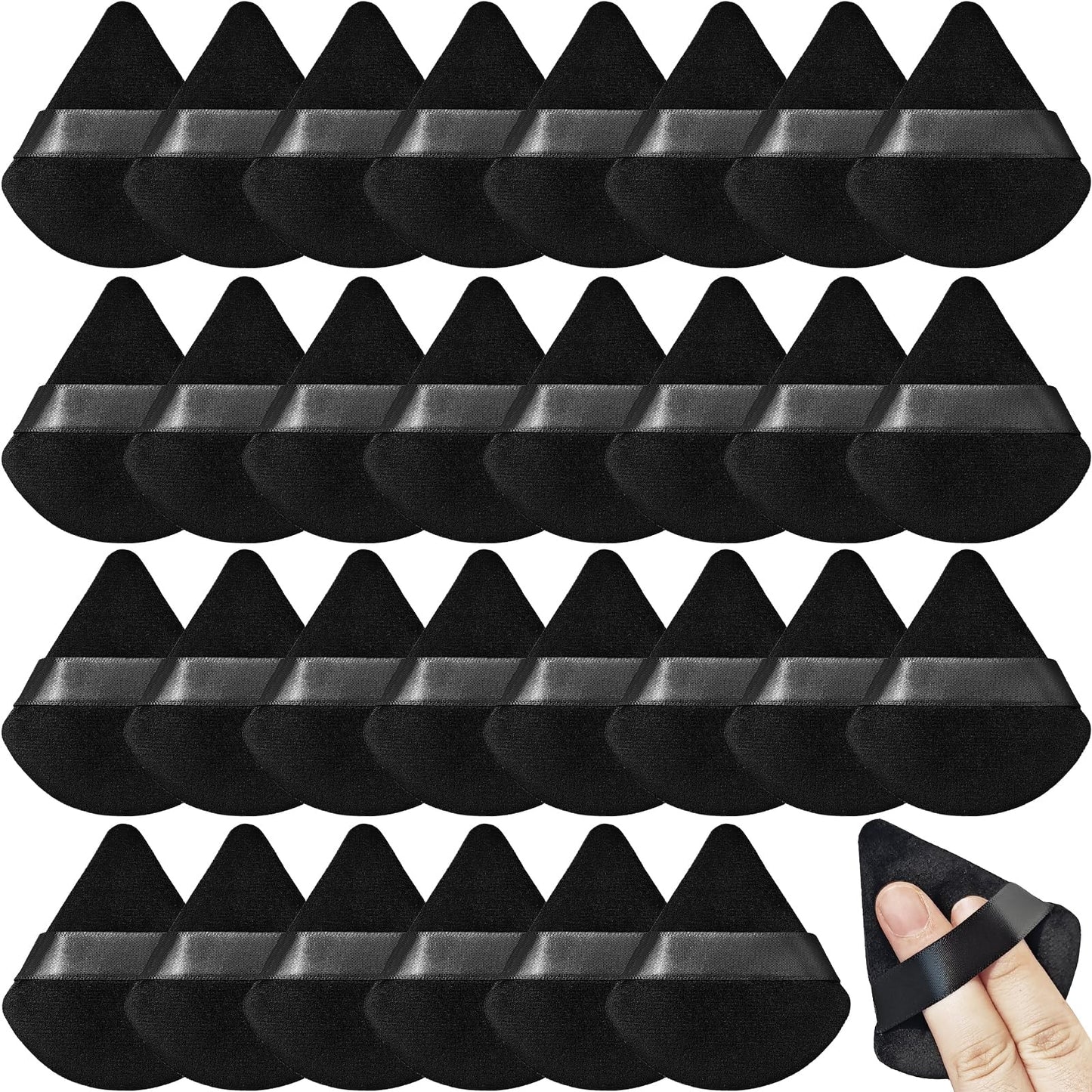 30 Pcs Powder Puff Face Soft Makeup Sponge,Triangle Powder Puffs for Face,Soft Velour Makeup Puff for Loose and Cosmetic Foundat