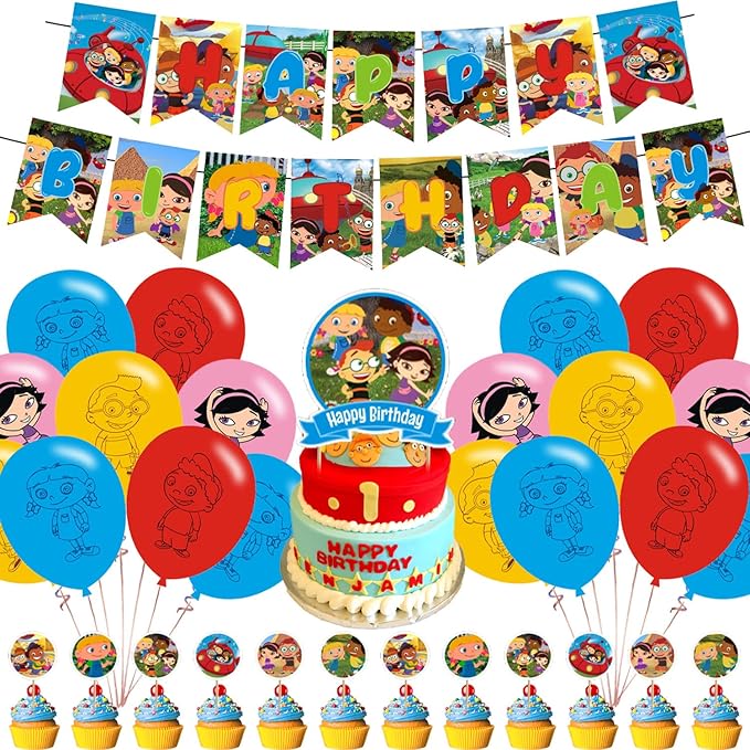 Little Einsteins Birthday Party Decorations, Caroon Little Einsteins Party Supplies with Banner, Cake Topper, Cupcake Topp...