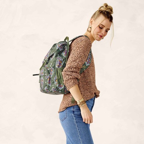 Vera Bradley Women's Ripstop Berkhill Backpack, Kew Gardens Green, One Size