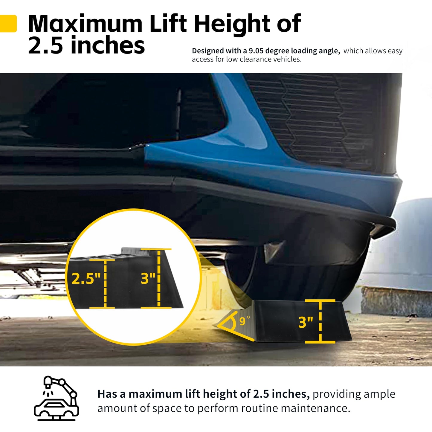 MaxxHaul 50516 4,400 lb. Capacity Low Profile Car Ramps, 2-Count, Black (Pack of 1)