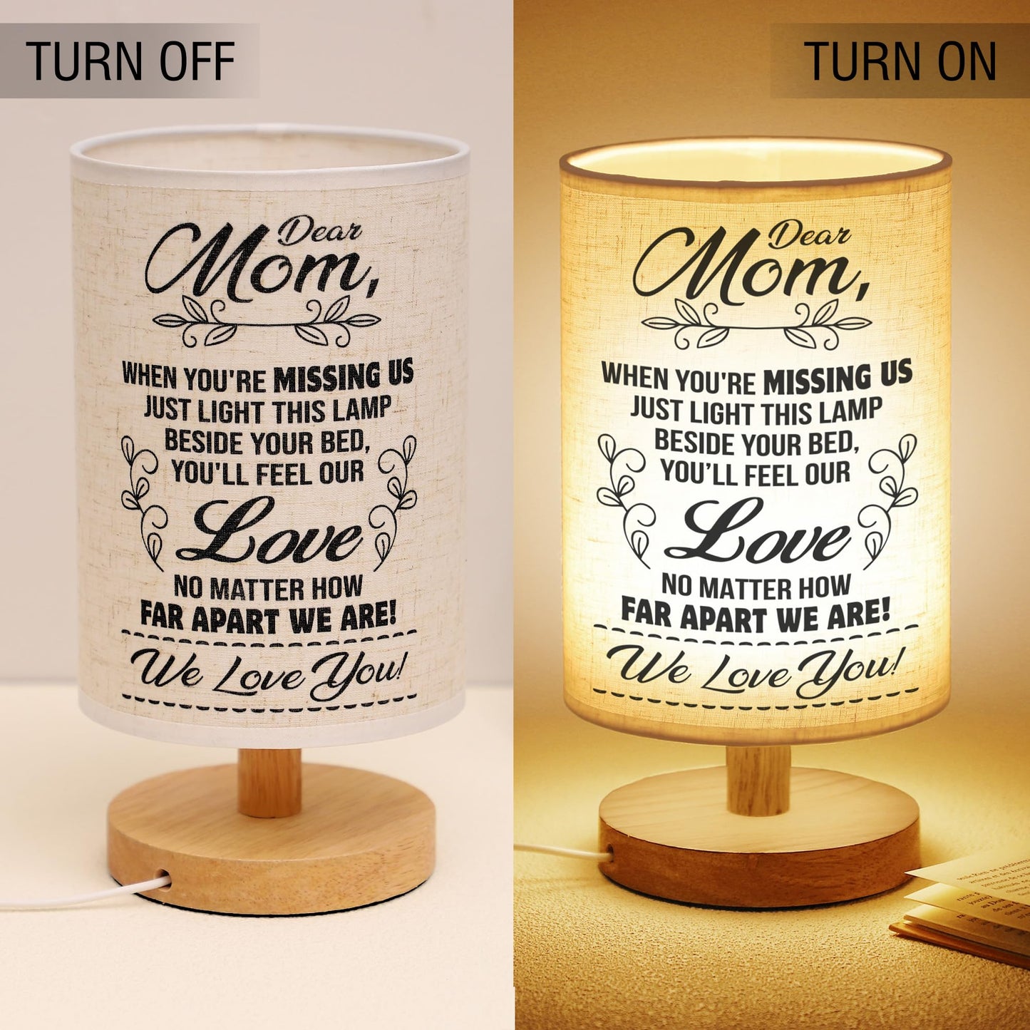 WSYEAR Birthday Gifts for Mom from Daughter Son-Table Lamp Mom Gifts from Daughters Night Light Anniversary Presents for Mother Women,Best Mom Gifts Ideas