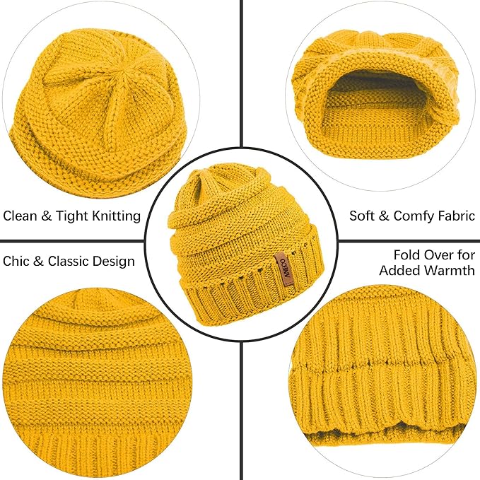 Aneco Winter Warm Sets Knitted Scarf Beanie Hat Touch Screen Gloves and Winter Ear Warmer for Men or Women