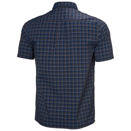 Helly-Hansen Men's Short Sleeve Button Up Shirt, 597 Navy Vika Micro Plaid
