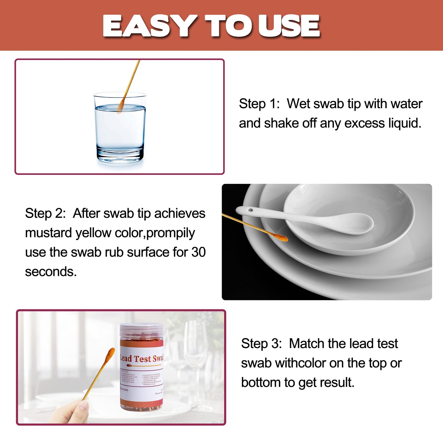 AAwipes Lead Test Swab Kit (60 Rapid Home Testing Swabs) 30-Second Results. Dip in Water. Home Use for All Surfaces - Painted, Dishes, Toys, Jewelry, Metal, Ceramics, Wood (LS60)