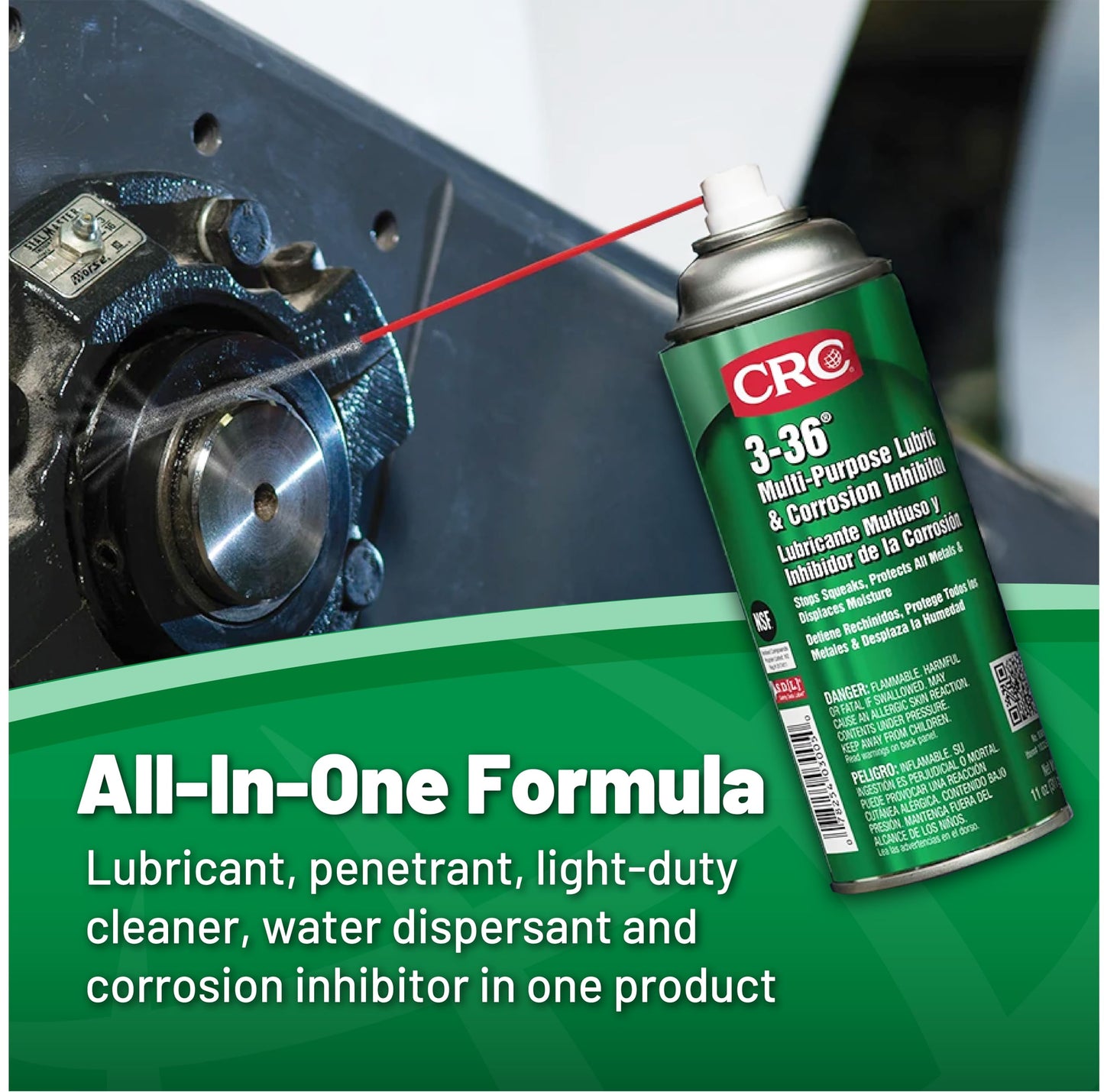 CRC 3-36 Multipurpose Lubricant & Corrosion Inhibitor 03005 – 11 Wt Oz., Corrosion Protectant Spray w/ Petroleum Base for Metal Equipment