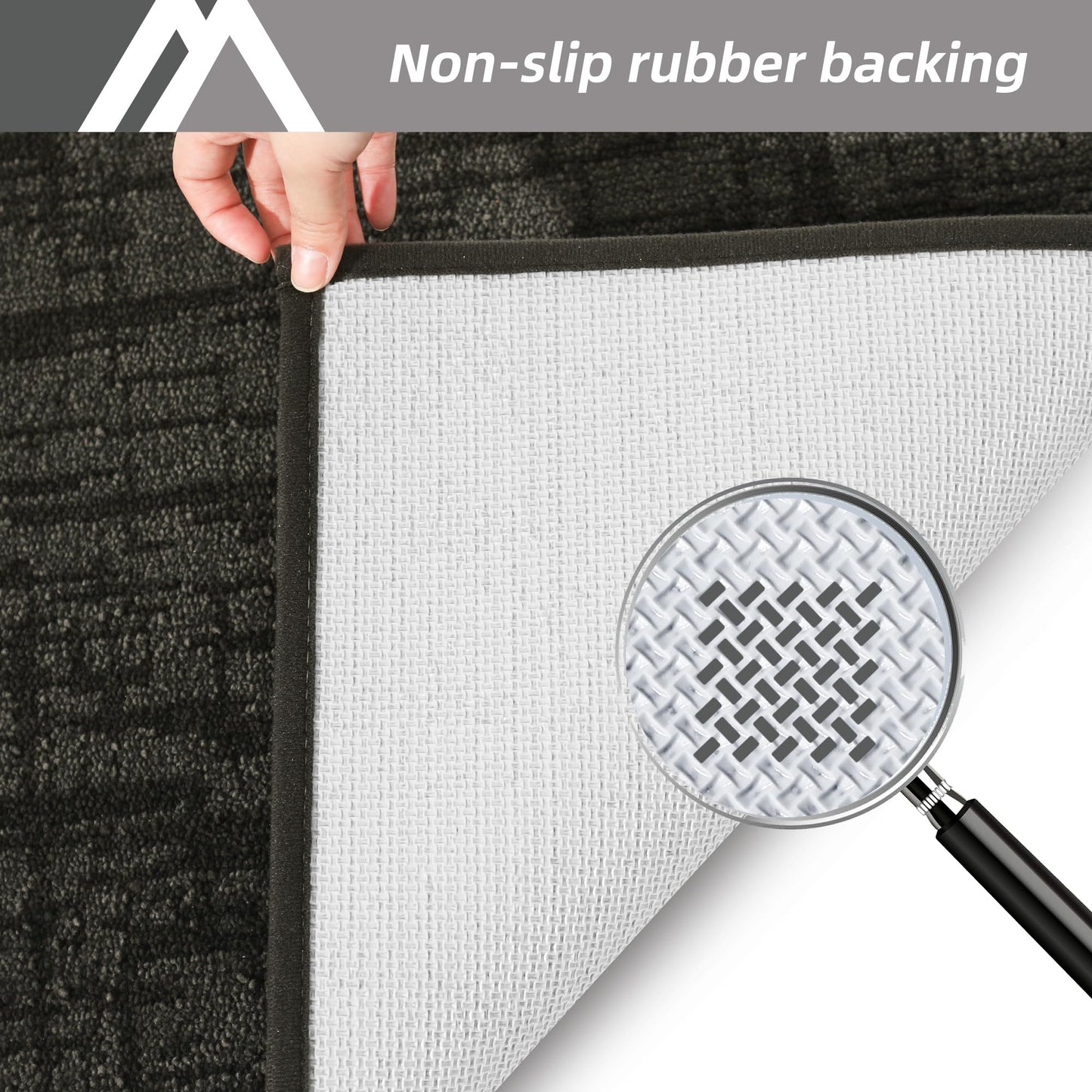 COSY HOMEER-Dirt-Trapper-Door-Mat 32"x48" Non-Slip Entryway Rugs Washable Welcome Mat Absorbent Entrance Mats Low Pile Dog Door Mats for Front Back Doomats and Wet Shoes,Dark Grey