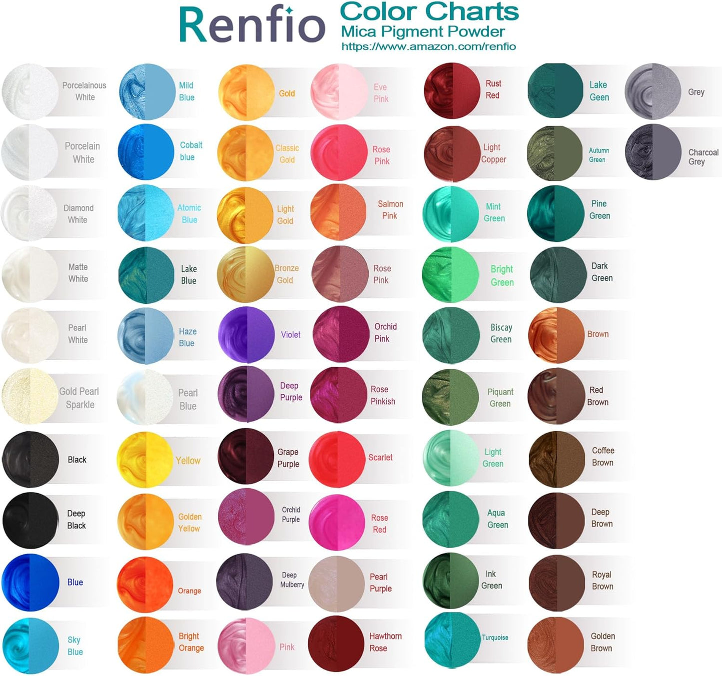 Renfio 100g Mica Powder Pigment, Metallic Natural Dye Mineral Pearl Shimmer Epoxy Resin Dye for Painting Soap Making Slime Bath Bombs 3.5 Oz - Deep Brown