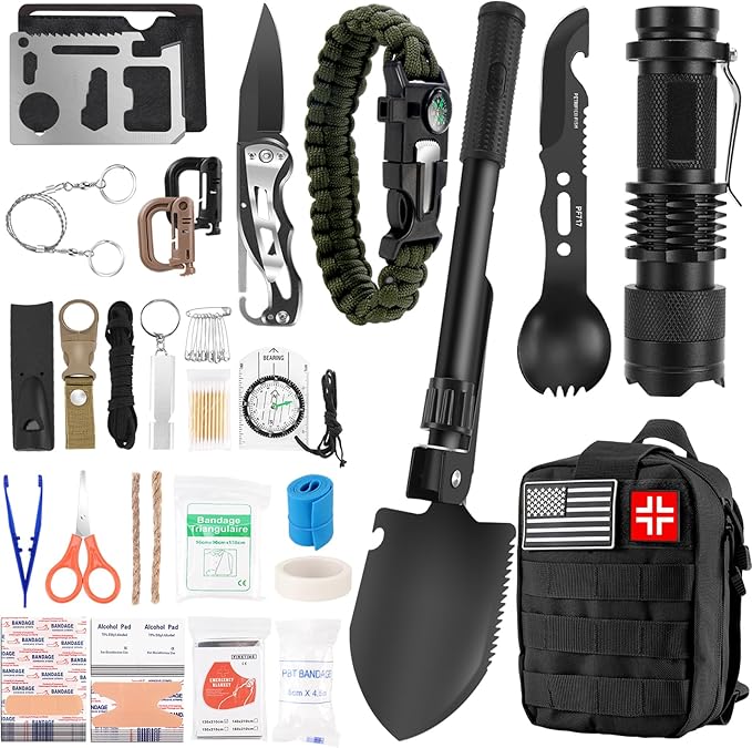 Gifts for Men Christmas - 118-in-1 Survival Kits - Military-Grade Survival Gear for Outdoor Adventures, Disaster Preparedn...