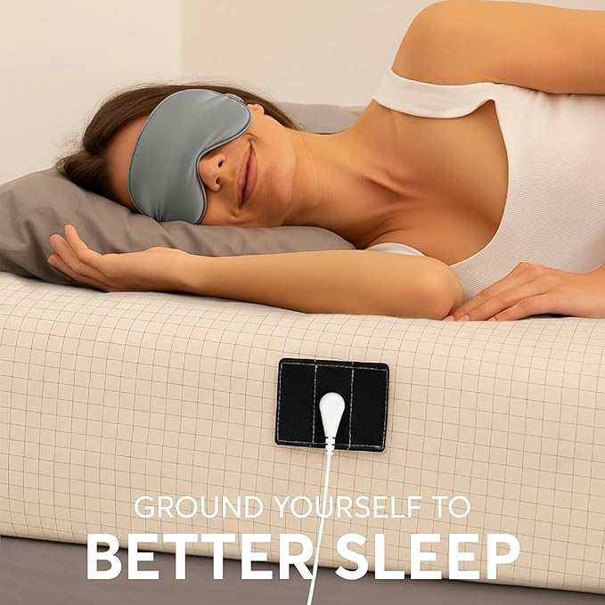 Emberix Grounding Sheets King Size, 12% Pure Silver Fiber Earthing Bed Sheet, 88% Cotton Naturally Soft & Cooling, Grounded Bed Sheets with Eye Masks & Ear Plugs for Rest & Wellness (White)