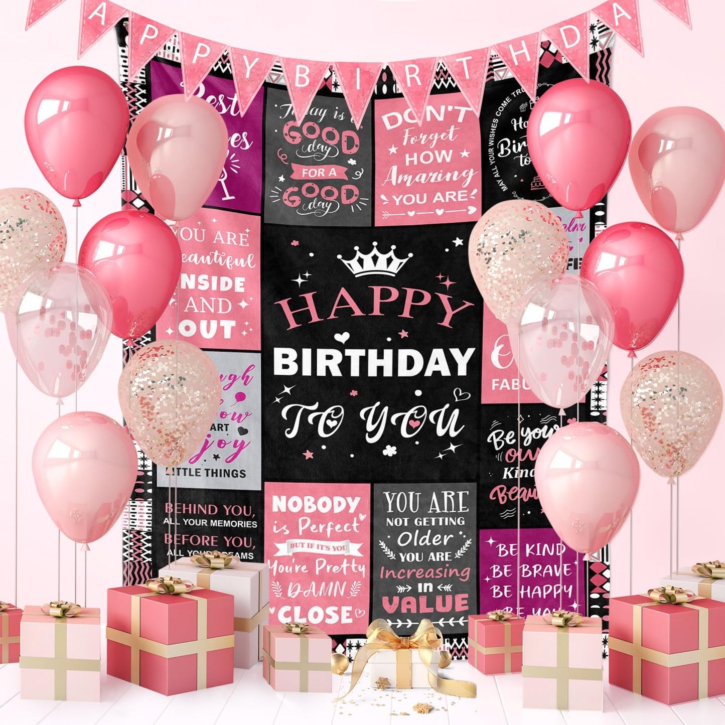 Birthday Gifts for Women - Happy Birthday Decorations Blanket - Gifts for Women Birthday Unique - Womens Birthday Gift Ideas for Her Wife Daughter Mom Sister Friendship - Soft Throw Blanket 50"x60"