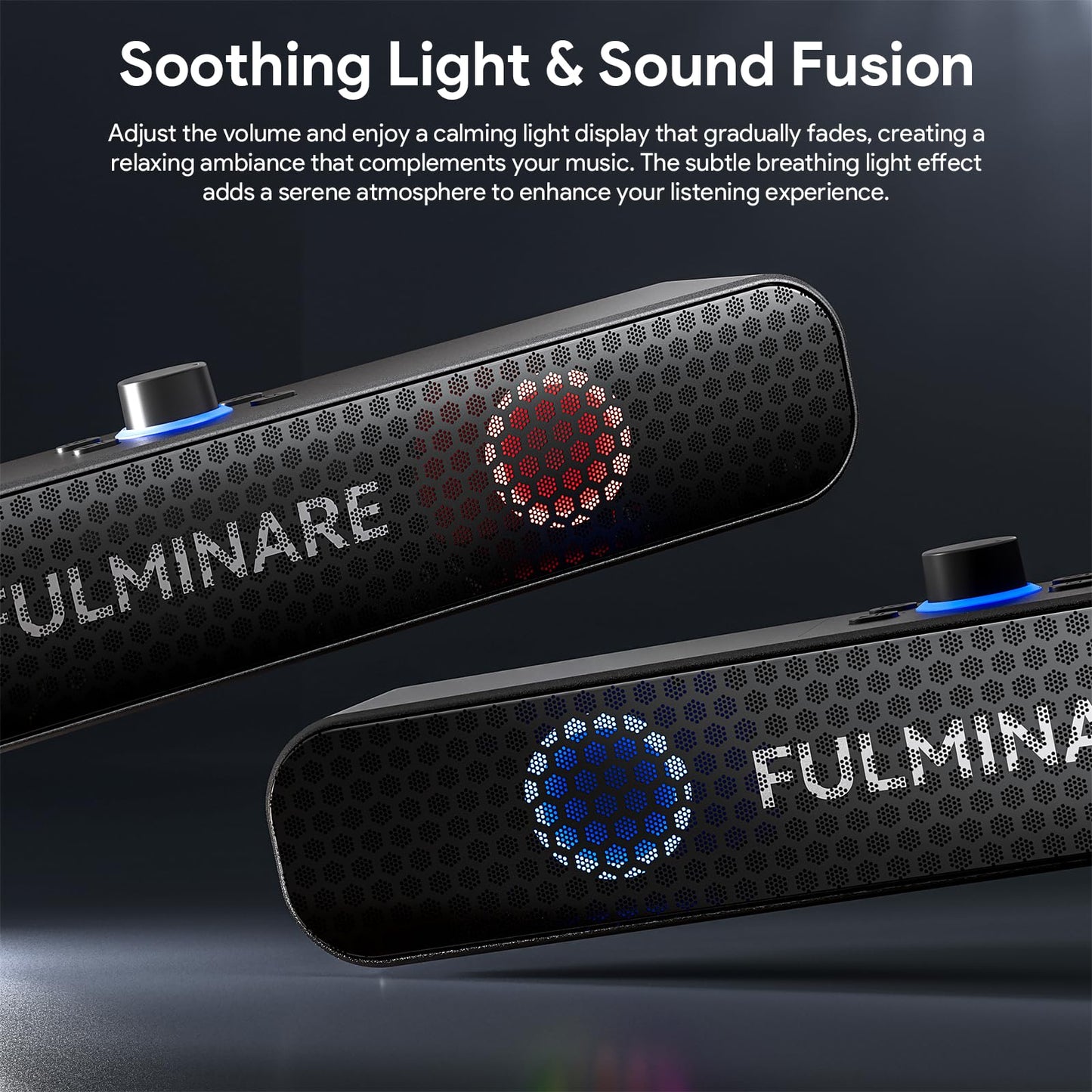 FULMINARE Bluetooth Speaker with 26W HD Sound, Portable Speaker Up to 30H Playtime, AUX&TF-Card&USB Input, LED Lights, Speakers Bluetooth 5.3 Wireless for Home/Party/Outdoor, (Black)