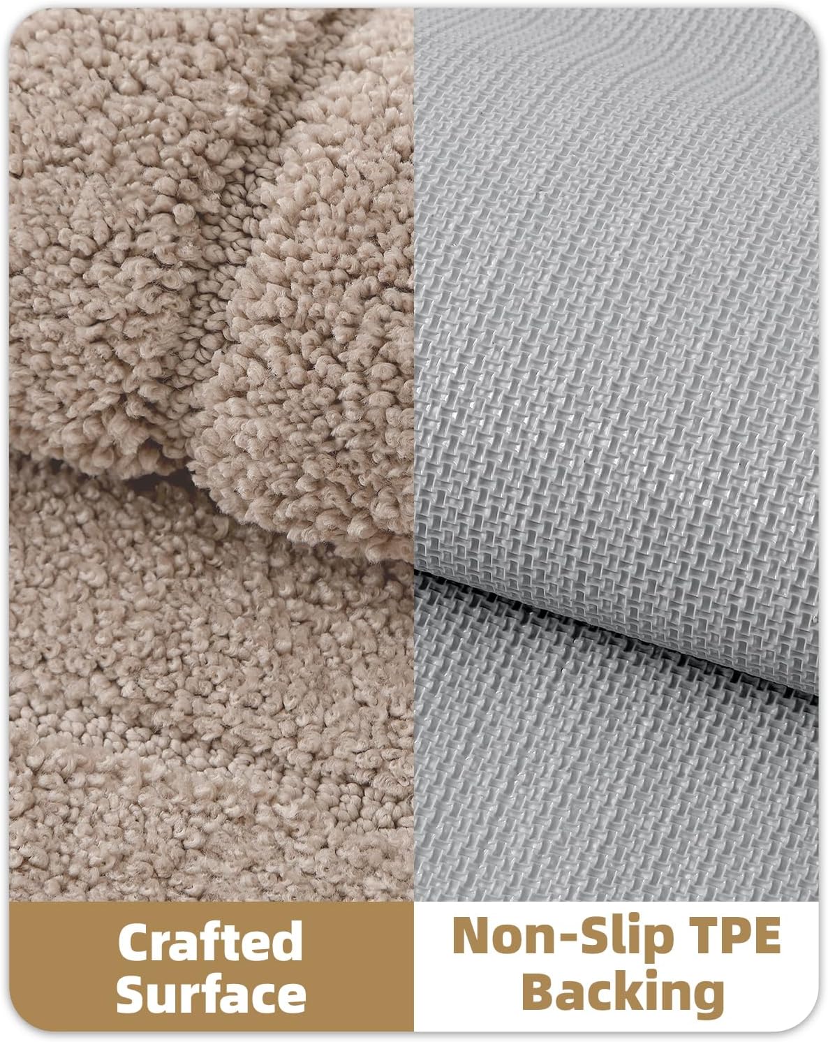 Color&Geometry Bathroom Rugs 30"x17" Non Slip with Rubber Backing,Absorbent Washable Bath Mat Quick Dry Bath Mat for Bathroom,Soft Bathmat Microfiber Plush Carpet for Bathtub and Shower Floor,Tan