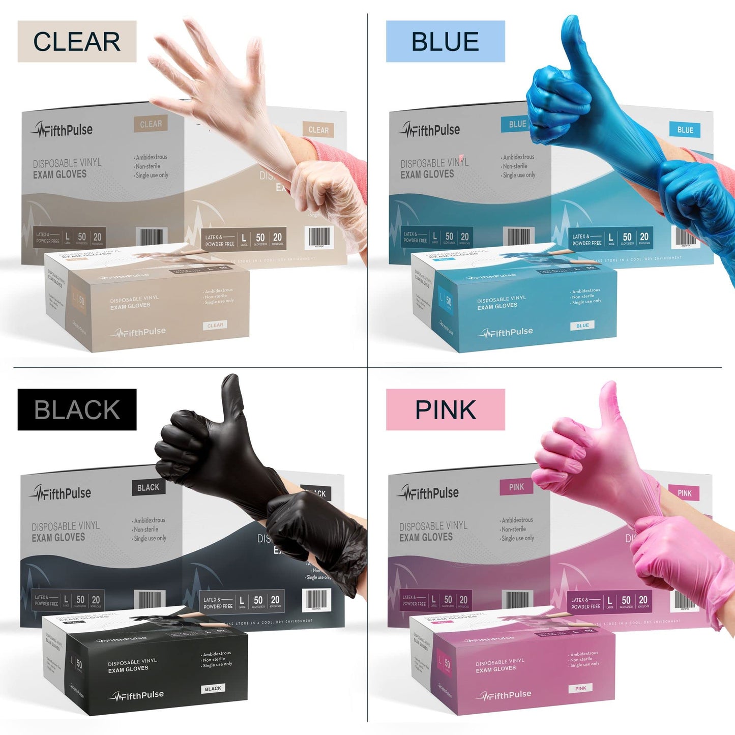 Pink Vinyl Disposable Gloves Medium 50 Pack - Latex Free, Powder Free for Medical Exam, Surgical, Home, Cleaning, and Food - 3 Mil Thickness