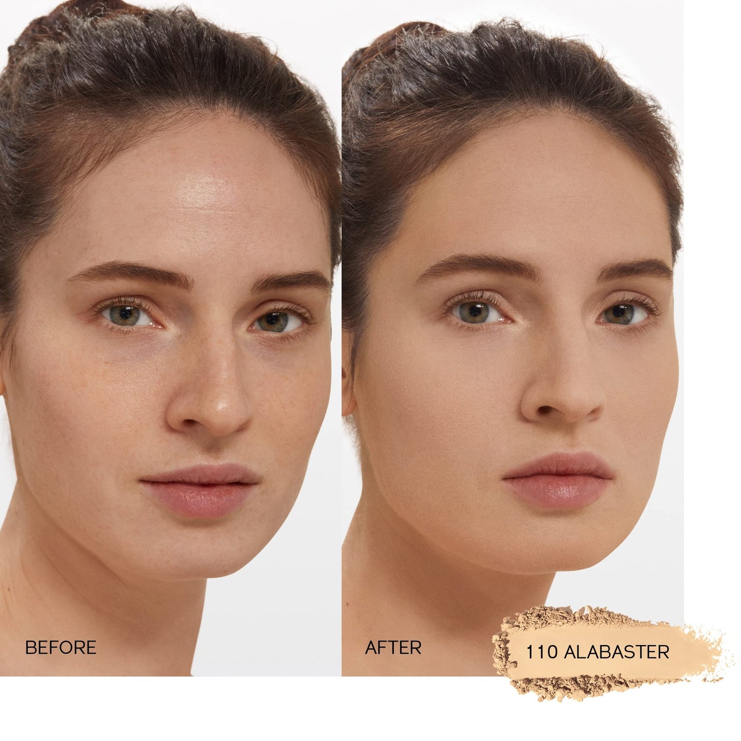 Shiseido Synchro Skin Self-Refreshing Custom Finish Powder Foundation, Alabaster 110-24-Hour Sheer-to-Medium Buildable Coverage