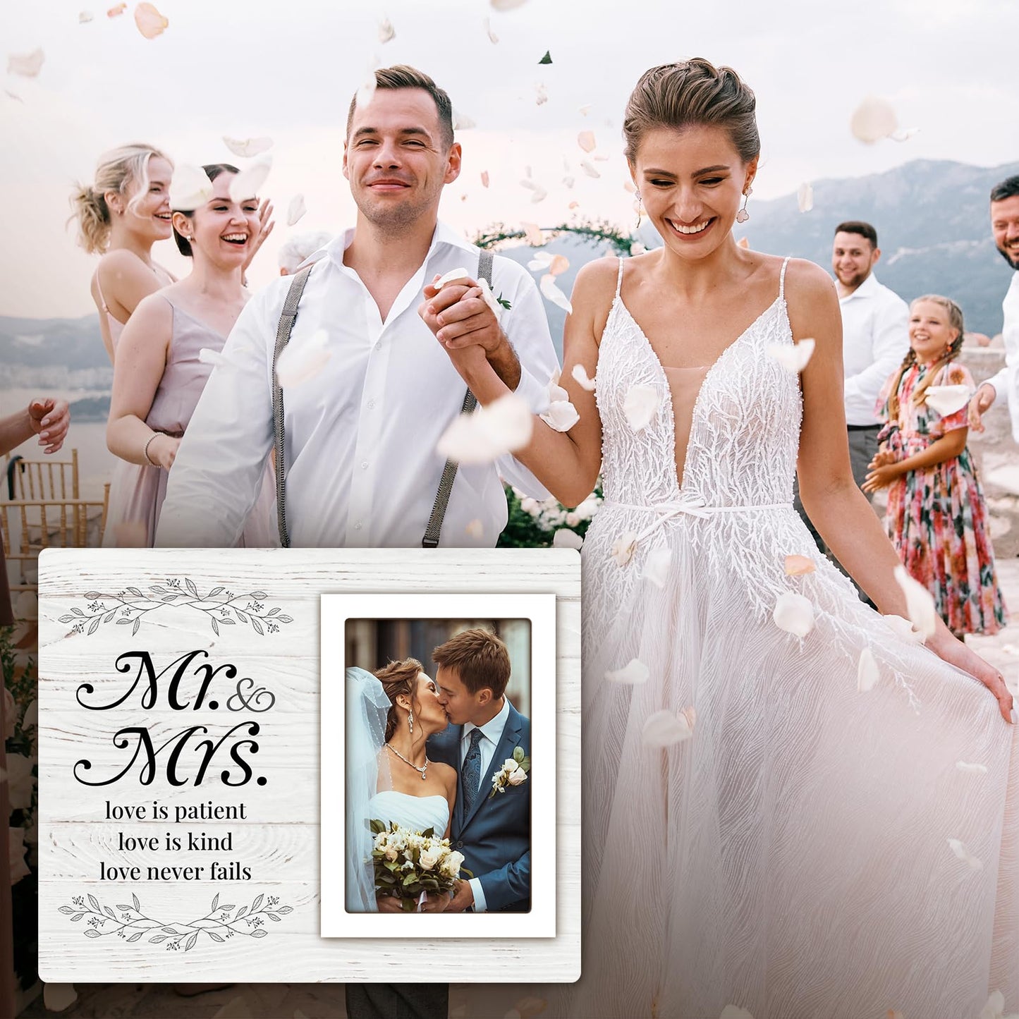 Wedding Gifts for Couple 2025, Mr & Mrs Wedding Picture Frame 8x10, Best Marriage Gifts for Newlyweds, Bridal Shower Gift for Bride, Couple Picture Frame