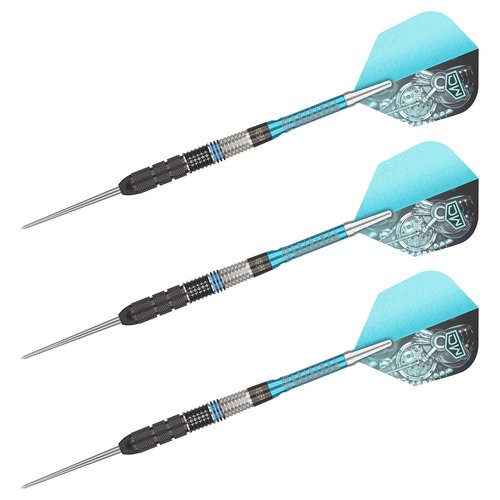 DW Piranha 02 90% Tungsten Steel Tip Dart, 22G | Metal Tip Dart Set with Spare Flights and Storage Case Wallet, Fun Darts Gift Set, Straight Dart Barrels, Professional Darts Accessories