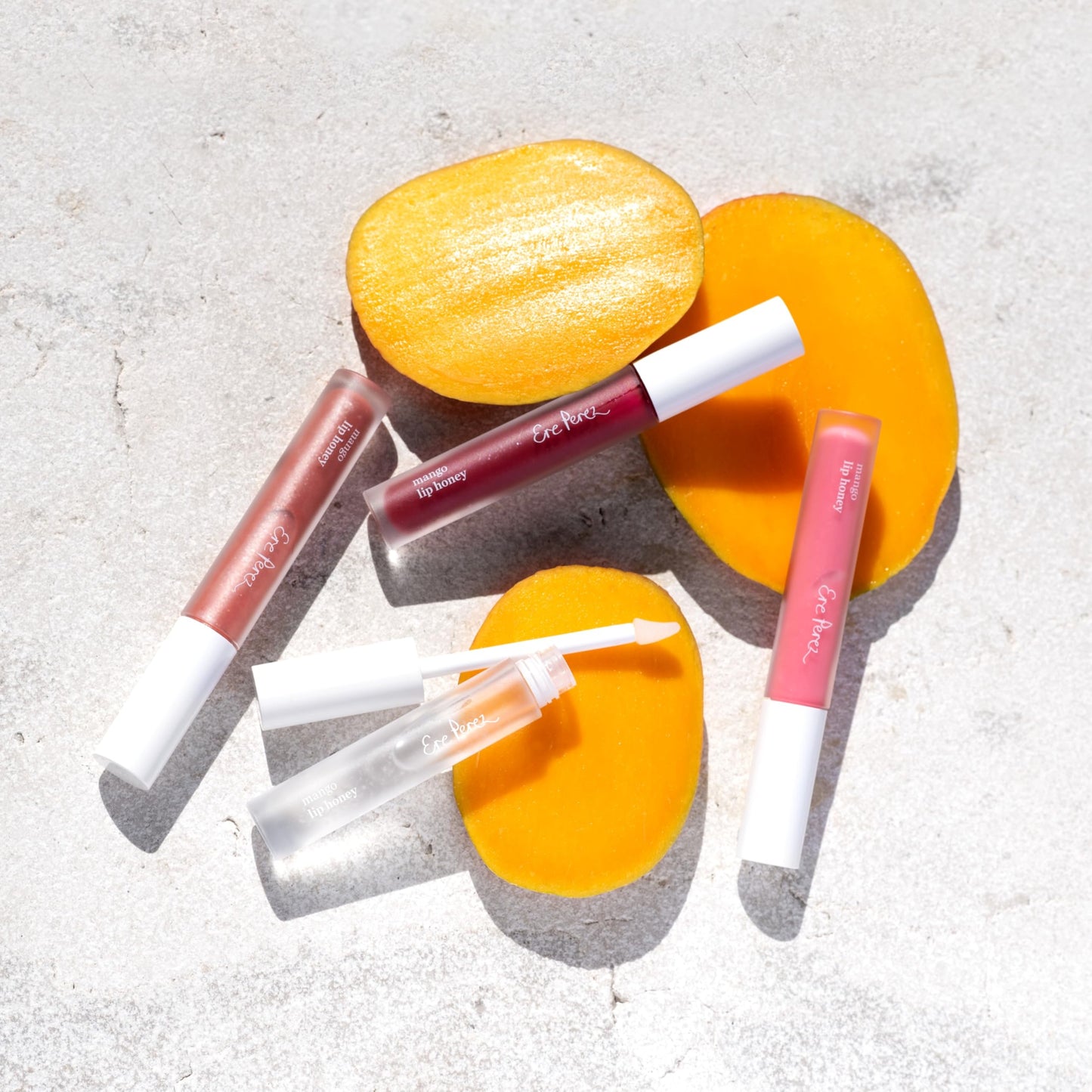 Ere Perez - Natural Mango Lip Honey | Hyaluronic Acid, Jojoba Seed Oil | Hydrate, Moisturize, Nourish, Soften | Vegan, Cruelty-F