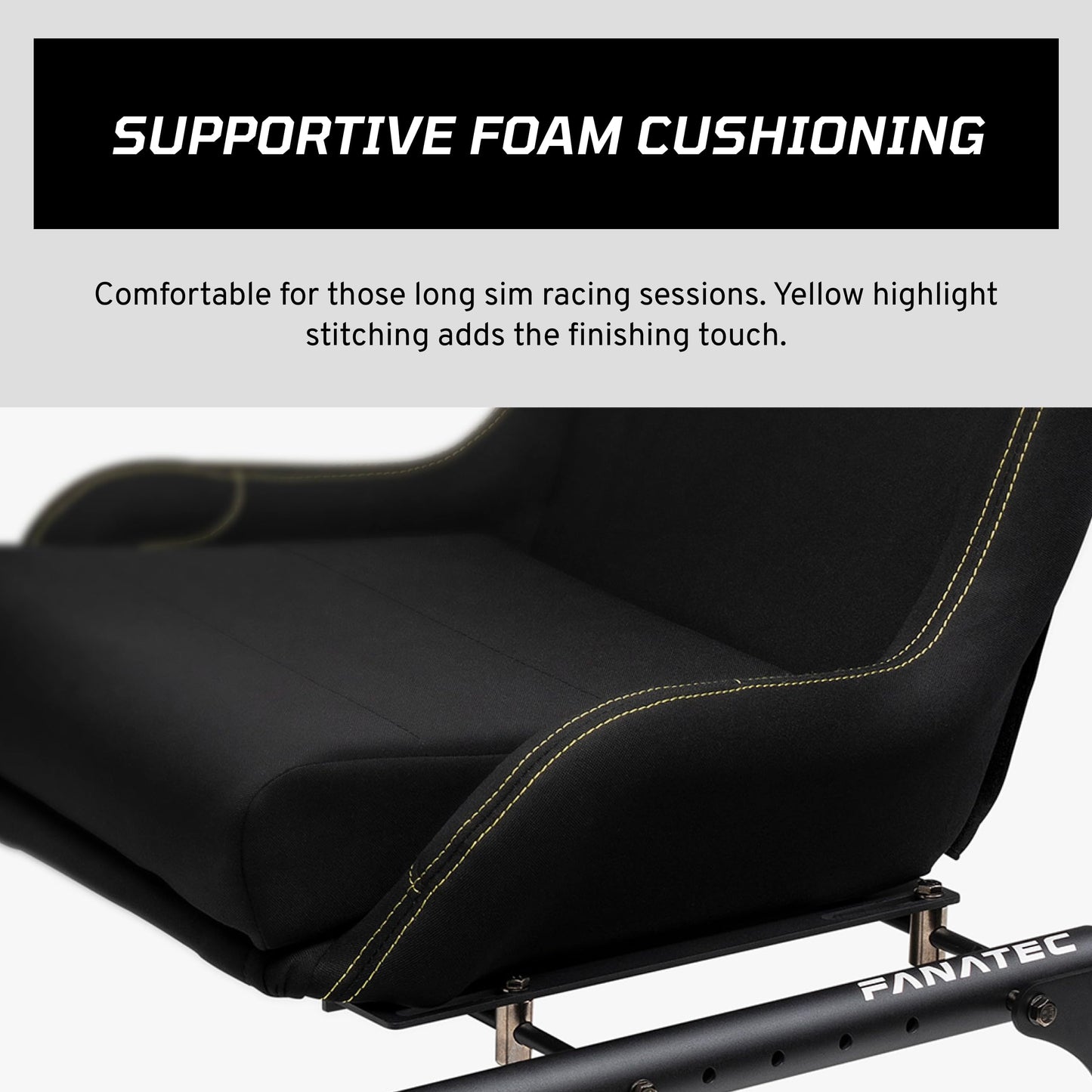 FANATEC Sim Racing CSL Cockpit Seat – Lightweight and Durable, Designed for CSL Cockpit, Breathable Cushioned Fabric – Black
