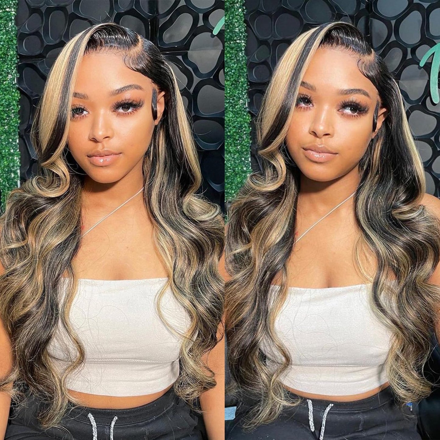 Kephare 250 Density FB/27 Balayage Highlight Ombre Lace Front Wig Human Hair 28 Inch Body Wave 13x4 HD Transparent Lace Front Wi