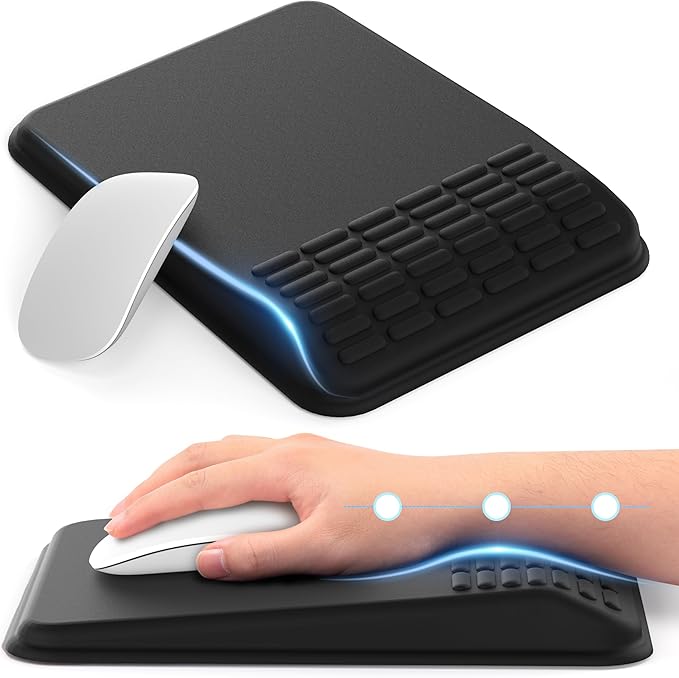 MEKASS Ergonomic Mouse Pad with Wrist Support, Wrist Rest Mousepad for Carpal Tunnel Pain Relief, Memory Foam with Massage...