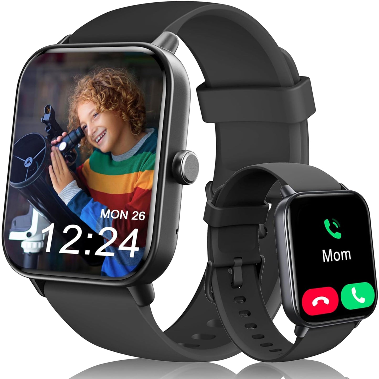 KALINCO Kids Smart Watch for Boys Girls Teens, IP68 Waterproof Swimming Smartwatch, 1.8'' Fitness Activity Tracker Watch with 100 Sports Modes, Alarm, Heart Rate & Sleep Monitor Pedometer