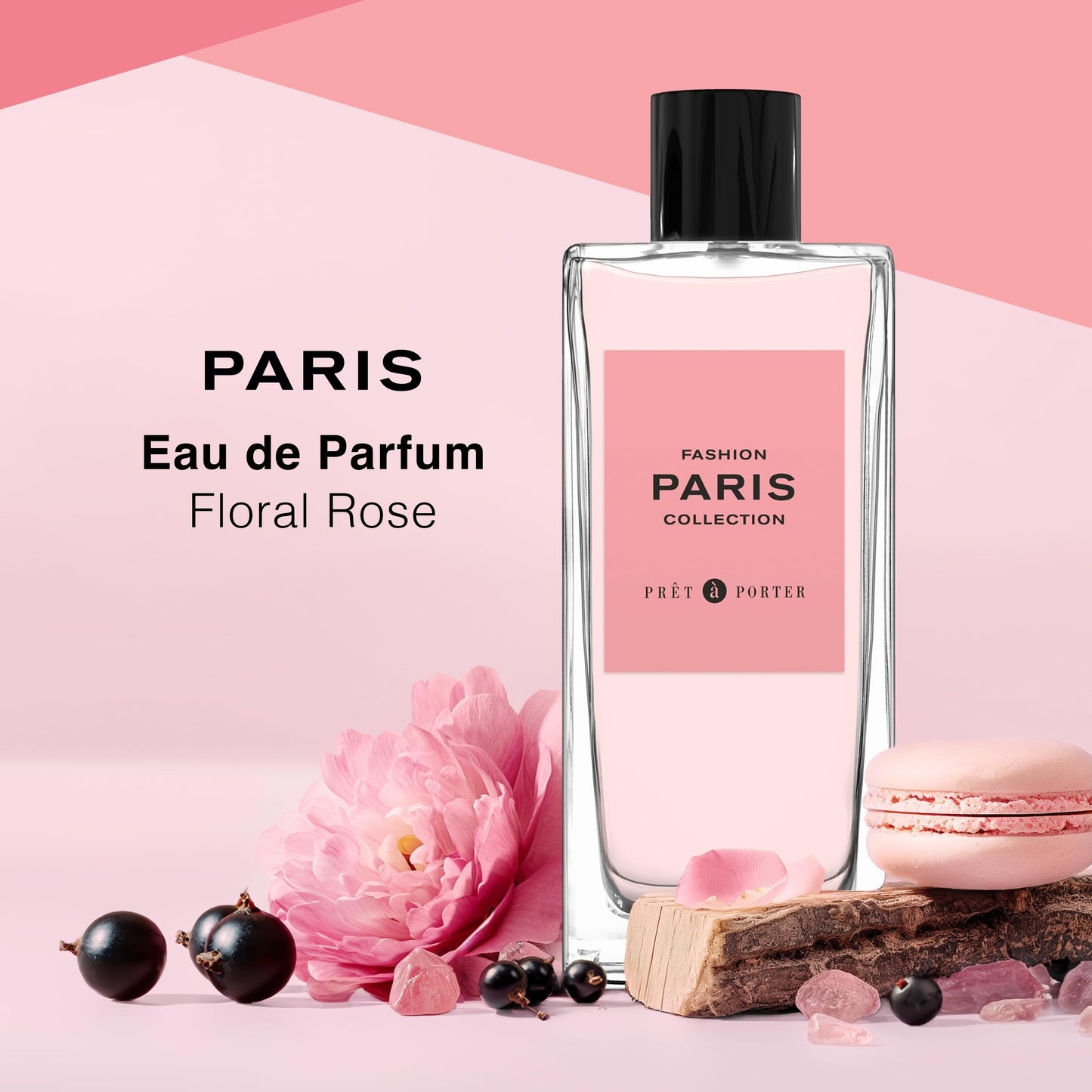 Pret à Porter City Collection Paris Eau de Parfum 100 ml(3.3 oz)(Pack of 1), Notes of Rose, Musk, and Amber, Women's Fragrance, Long Lasting, Everyday Fragrance, Travel Size