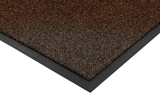 Guardian Platinum Series Indoor Wiper Floor Mat, Rubber with Nylon Carpet, 4'x17', Brown