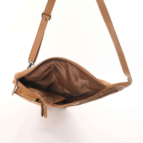Merbaa Sunset Serenade Sling Cowhide Hair on Crossbody Bag - Hand Tooled Unisex Sling Backpack