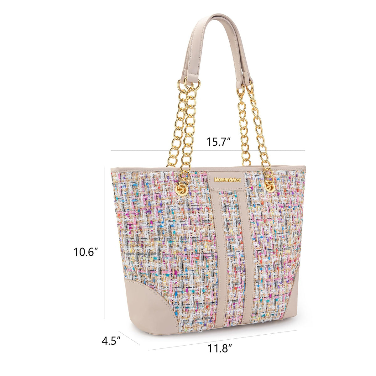 Montana West Tote Bag for Women Top Handle Shoulder Handbag Large Satchel Purse with Chain Strap Hobo Christmas Gift MWC-291BG