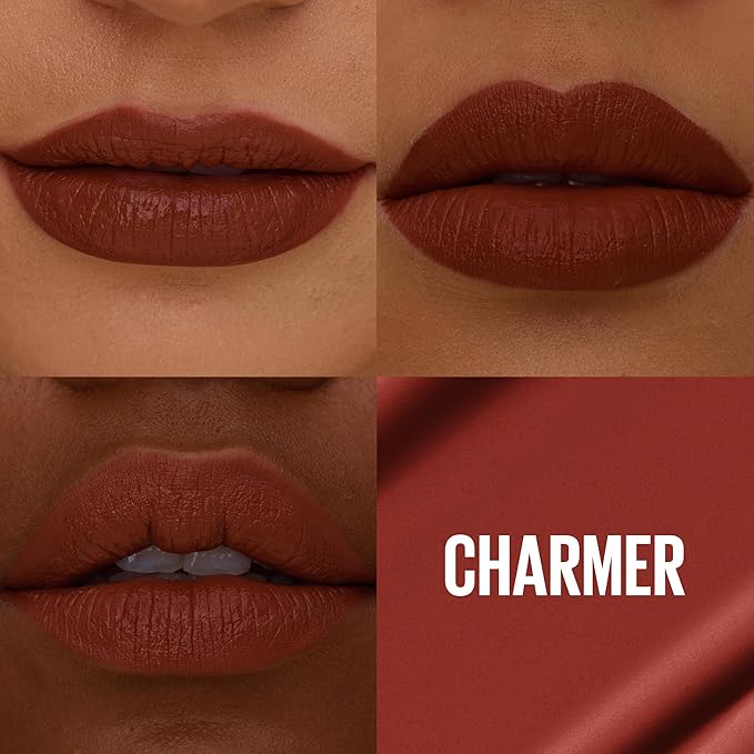 MAYBELLINE Super Stay Matte Ink Liquid Lipstick Makeup, Long Lasting High Impact Color, Up to 16H Wear, Charmer (Midtone Mauvy Brown)