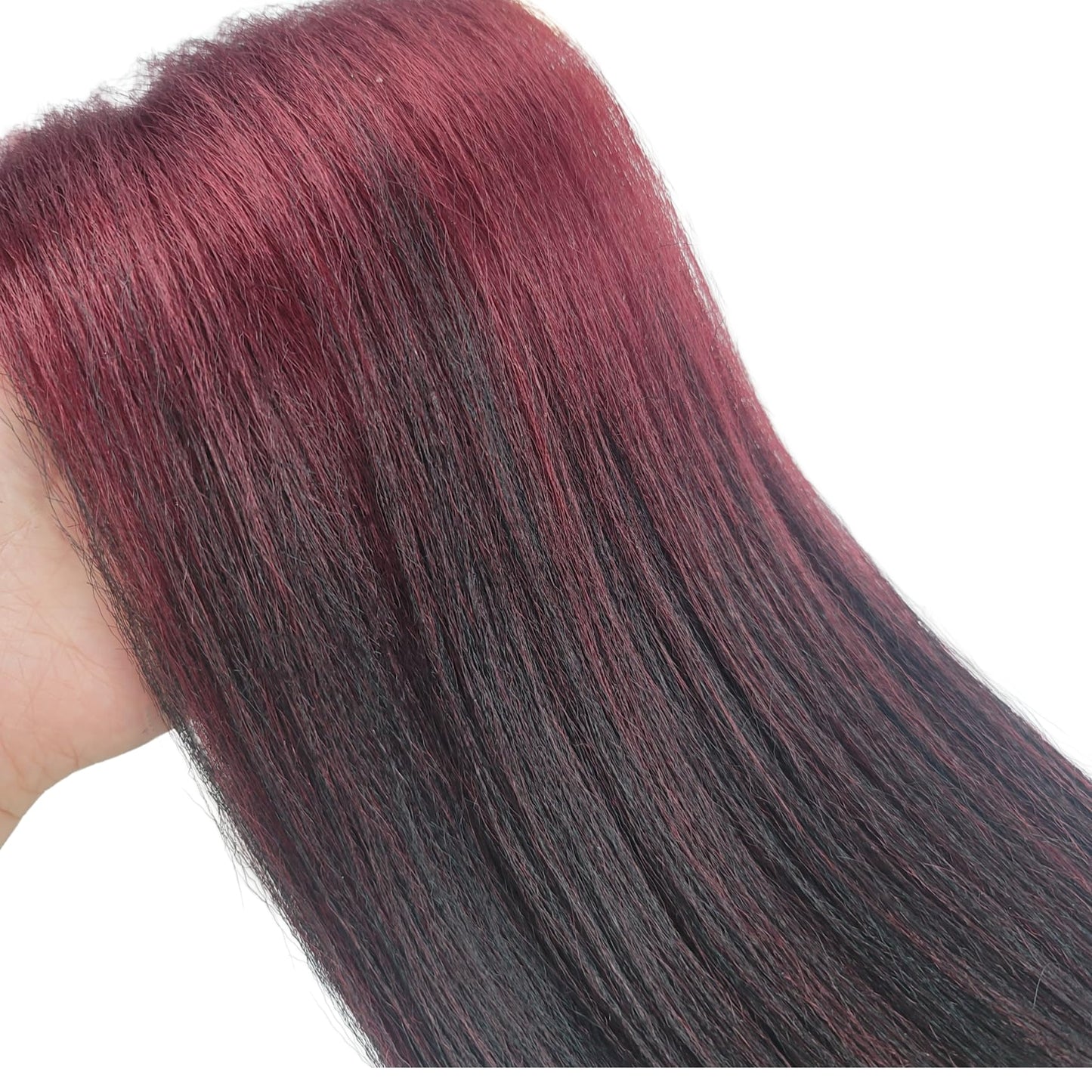Burgundy Ombre Braiding Hair Pre stretched Synthetic Hypoallergenic Boho Curly Hair for Braiding Ombre Knotless Ez Braids Hair