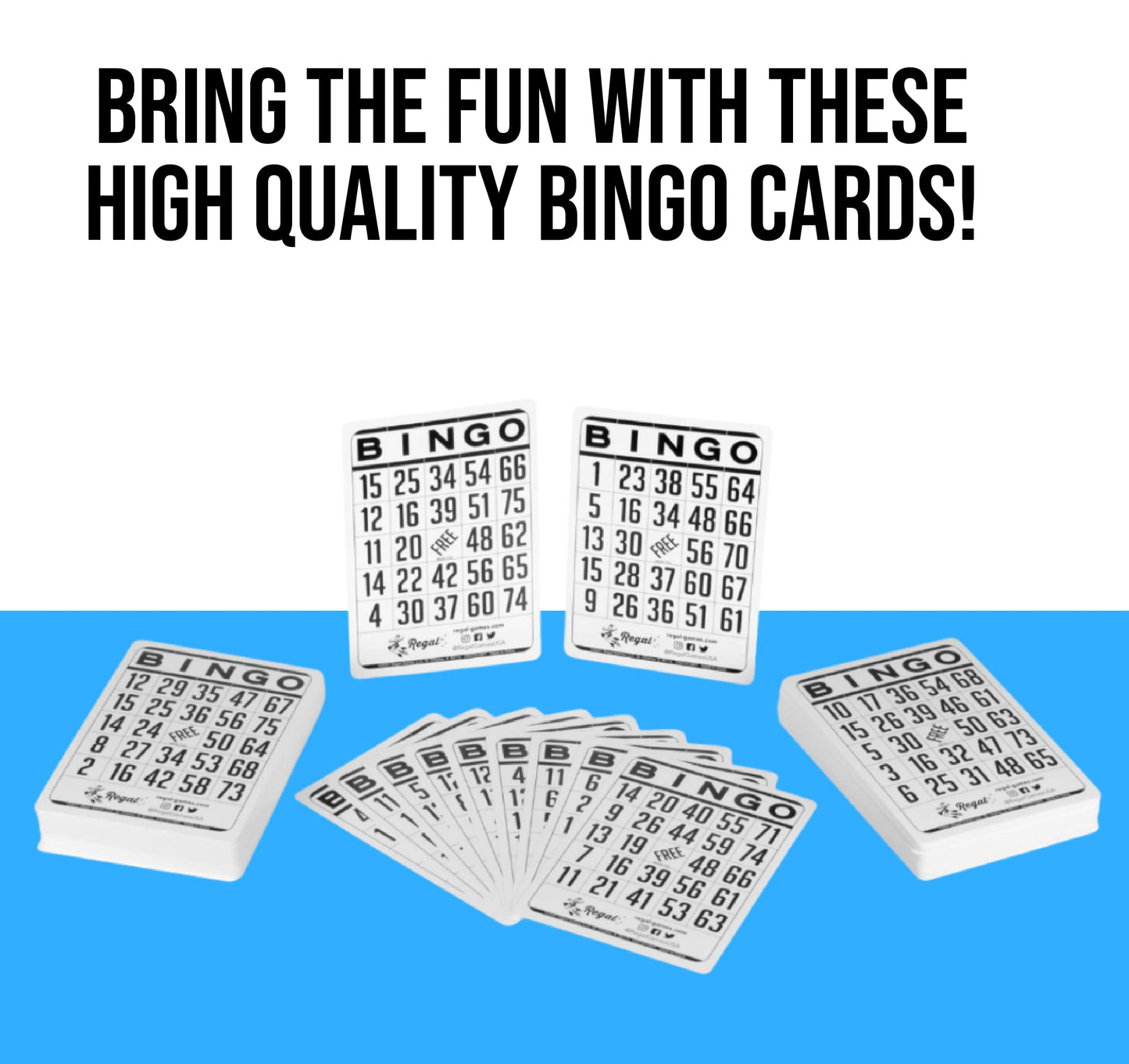 Regal Bingo Classic Bingo Cards Deck Reusable - Bingo Games for Family - 200 Playing Cards - White