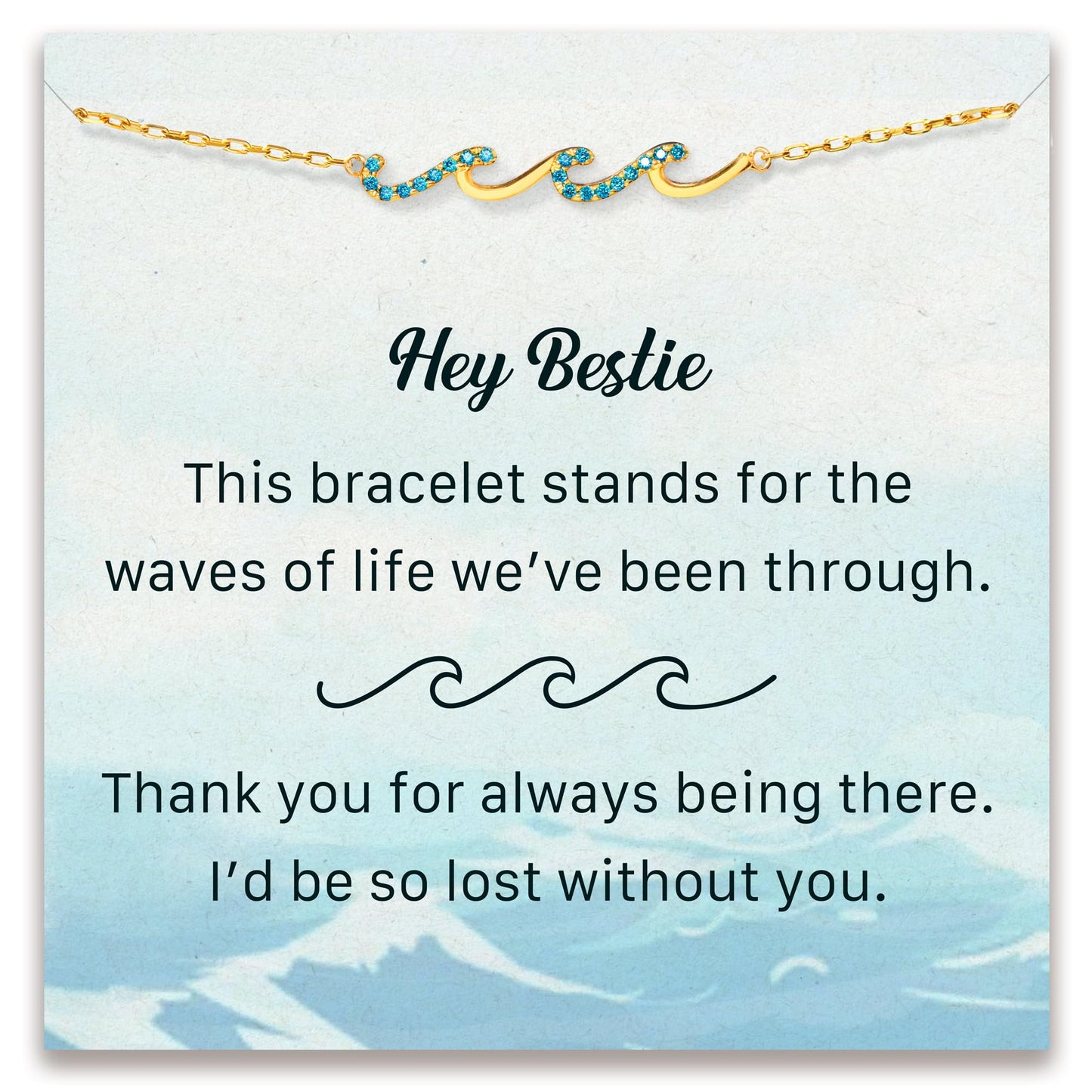 STORYJEWELLERY Friend Gifts, Bestie Bracelets, Friend Birthday Gifts for Women, Friendship Bracelets, BFF Gift, Bestie Jewelry, Wave Bracelet (Style 04)