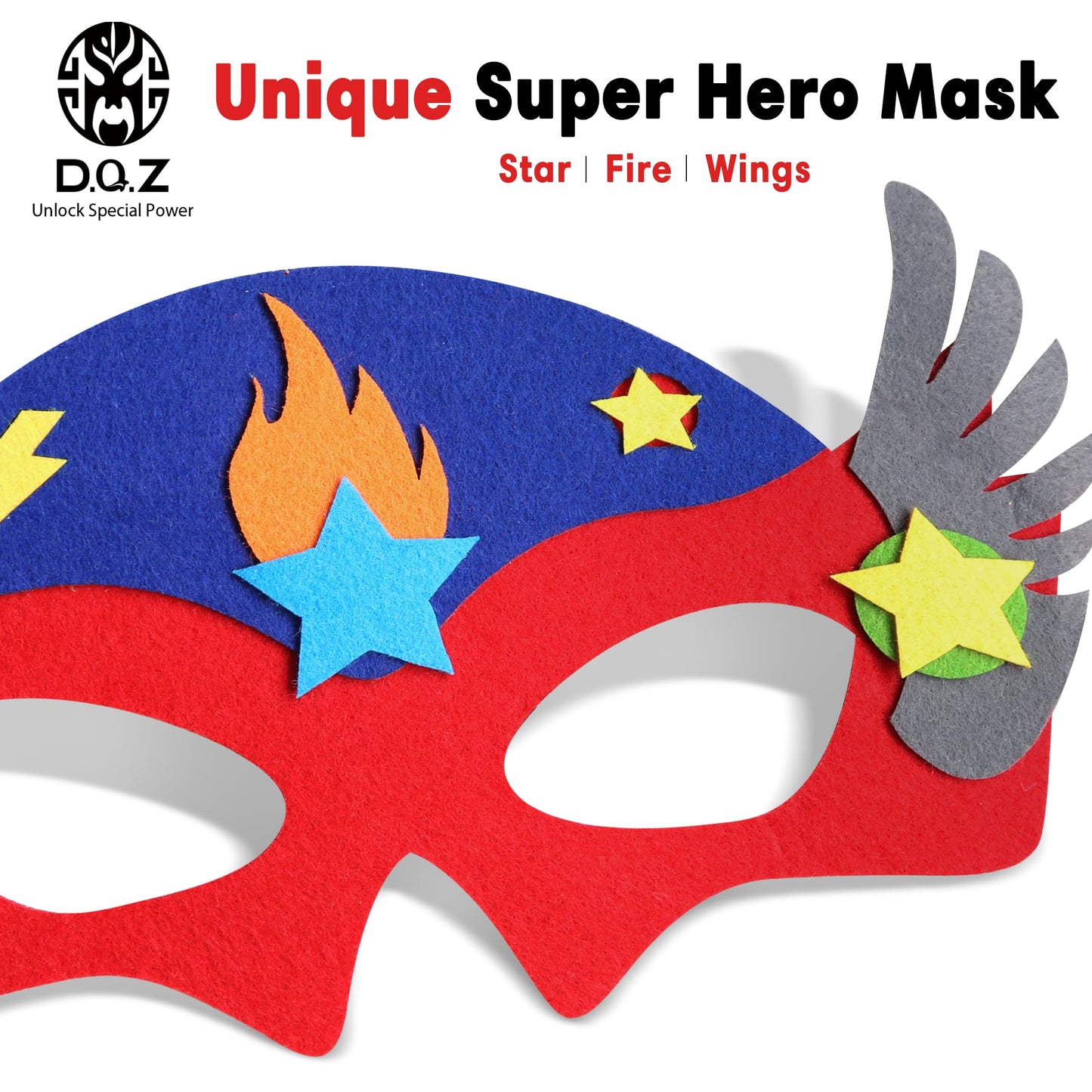 D.Q.Z Superhero-Capes and Masks for Kids Gifts for Girls Boys Super Hero Dress Up Cape and Mask (Blue-Red)