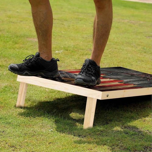 Fubgrly Solid Wood Premium Elk Cornhole Set, 4 Feet x 2 Feet Game Boards, Includes 8 Corn Hole Toss Bags, Classic Cornhole Set