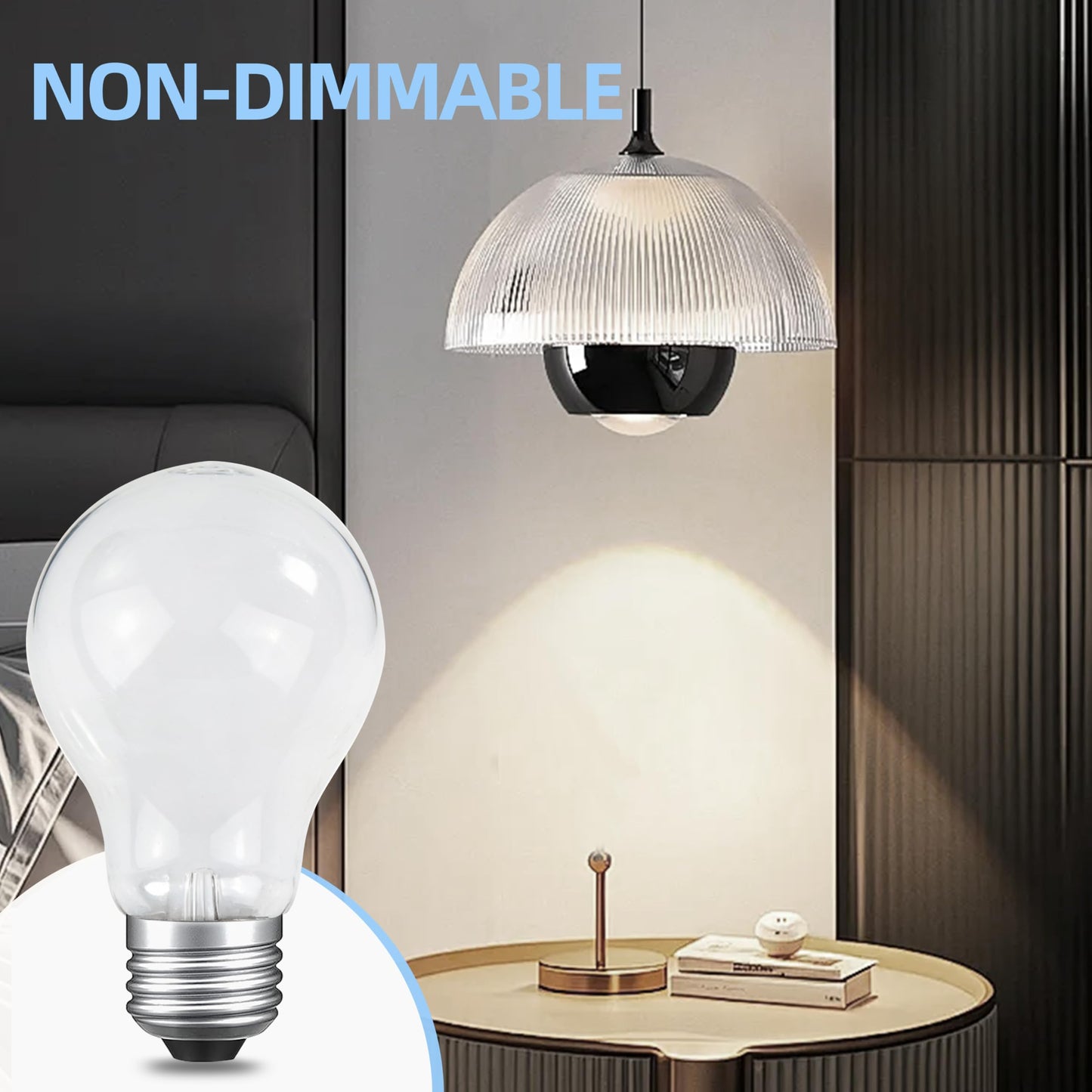 Hoimuv 75 Watt Incandescent Light Bulbs, A19 75 WATT Incandescent Bulb Shatter Resistant Rough Service Light Bulb 75 WATTS A19 Shape（ 2PACK