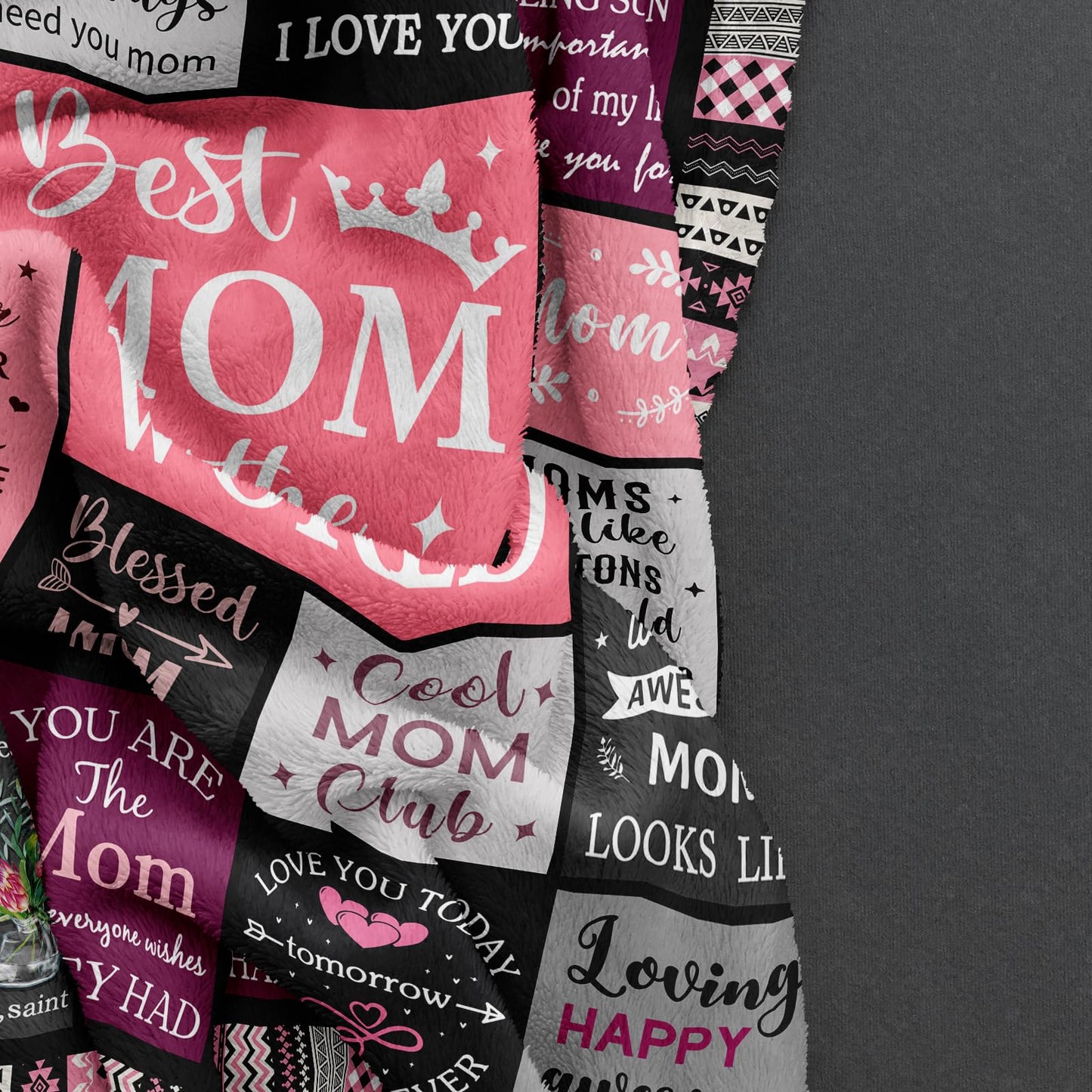 Ruvinzo Gifts for Mom, Mom Birthday Gifts, Mom Gifts, Birthday Gift for Mom, Gifts for Moms from Daughter Son, Mama Mother Gifts, Best Mom Ever Gift, Valentines/Mothers Day to My Mom Blanket 60” x 50”