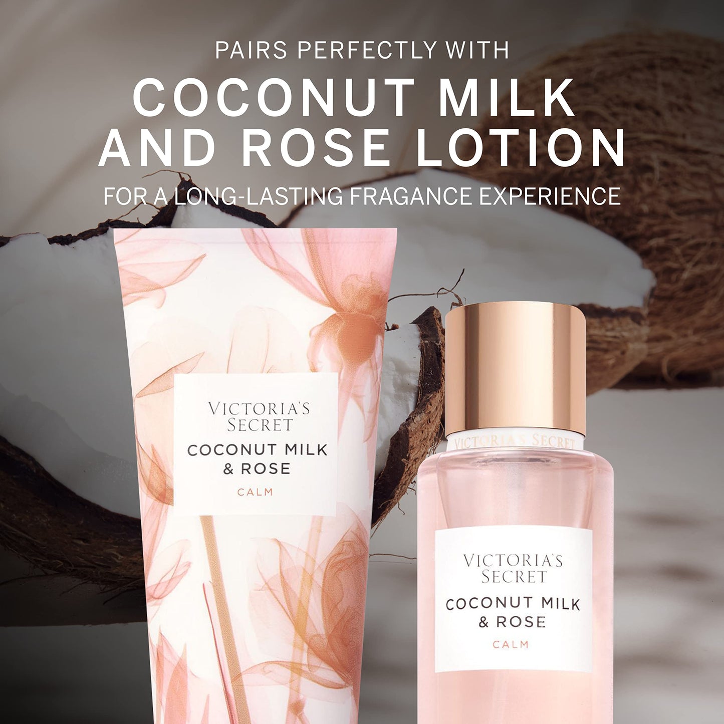 Victoria's Secret Coconut Milk and Rose Body Mist for Women, Feel Calm Womens Fragrance, 250 ml / 8.4 oz